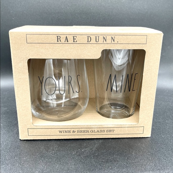 Rae Dunn Other - Rae Dunn YOURS AND MINE Wine and Beer Set